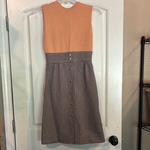 Vintage Elegant Two-Tone Sleeveless Dress and Jacket